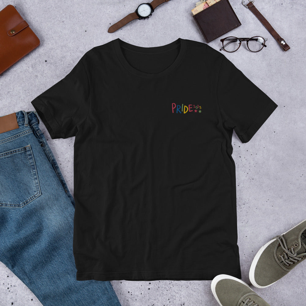 Pride 2023- Embroidered T shirt - J and P Hats – J and p hats