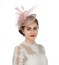 Load image into Gallery viewer, Flower Feather Headband Fascinator - Wedding Hat | j and p hats
