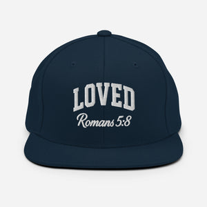 Christian Snapback Hat Loved Romans 5:8  