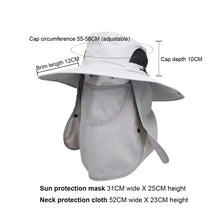 Load image into Gallery viewer, full face coverage sun hat - Uv Protection: J and P Hats