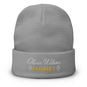 Customised Embroidered: Personalised Florist Beanie Hat
