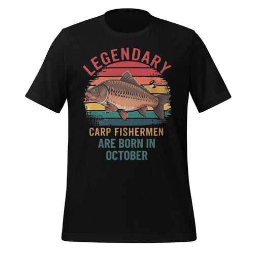Black Carp t-shirt with carp fish graphic and text on a white background