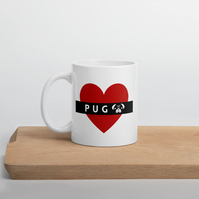 Pug Love Heartbeat Coffee Mug