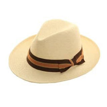 Load image into Gallery viewer, Men’s  Straw Hat - Fedora Style Mens Straw Sun Hat