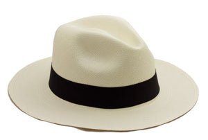 Tumi Latin American Crafts Panama Hat - Rollable - Cream with Black Ribbon 56cm