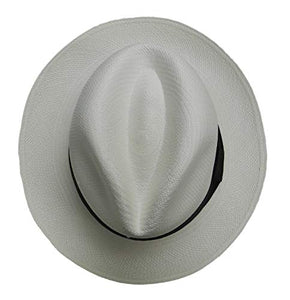 Equal Earth New Genuine Panama Hat Rolling Folding Quality with Travel Tube - White (59cm)