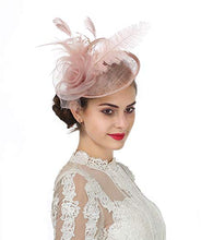 Load image into Gallery viewer, Flower Feather Headband Fascinator - Wedding Hat | j and p hats 