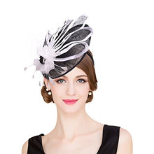 Load image into Gallery viewer, Lawliet Elegant Sinamay Feather - wedding hat | j and p hats 