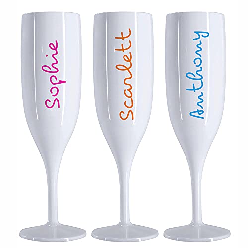 Personalised Champagne Love Flute Glass TV Any Name Font Colours Wine Cocktail Prosecco Gift (Pink)