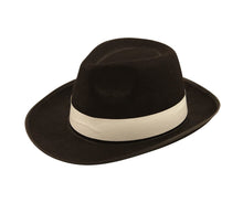 Load image into Gallery viewer, Black Gangster Hat Pop Icon Glasses Pop Sequin Gloves Aviator Shades 1980’s Fancy Dress Set
