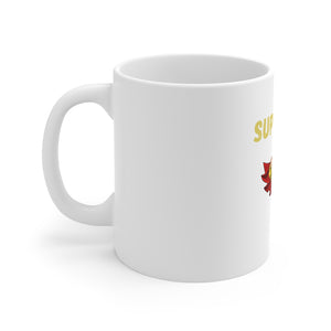 SuperDad 11oz White Mug - j and p hats for the Official Superdad merchandise