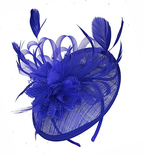 Caprilite Royal Blue Sinamay Disc - wedding hat