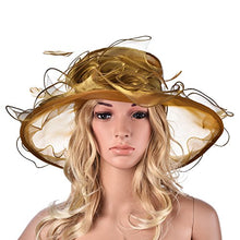 Load image into Gallery viewer, Lawliet Womens Ladies Organza - wedding hat (Gold) | j and p hats
