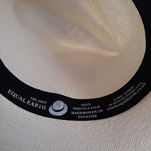 Equal Earth New Genuine Panama Hat Rolling Folding Authentic & Fairtrade - White (58cm)