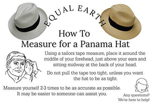 Equal Earth New Genuine Panama Hat Rolling Folding Quality with Travel Tube - White (59cm)