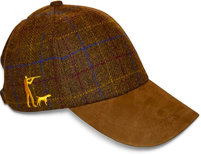 Tweed Baseball Cap with Man with Dog | j and p hats 