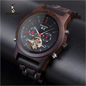 Automatic Mechanical Watches Men Wooden Luxury watch-J and p hats -