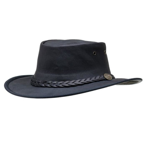Barmah Leather Hat 1019 Sundowner Kangaroo Leather Black-J and p hats -