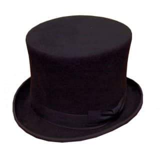 Black  top hat  100% wool - j and p hats formal hats 