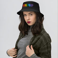 Load image into Gallery viewer, Gay Pride Love Heart Bucket Hat ,old school bucket | j and p hats