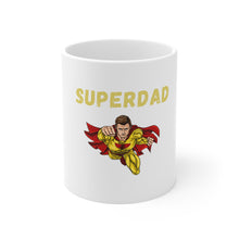 Load image into Gallery viewer, SuperDad 11oz White Mug - j and p hats for the Official Superdad merchandise