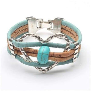 Cork Bracelet Love Heart Design-J and p hats -