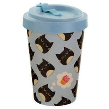Load image into Gallery viewer, ECO-FRIENDLY Bamboo Cat Pattern Travel Mugs boxed - J and p hats ECO-FRIENDLY Bamboo Cat Pattern Travel Mugs boxed