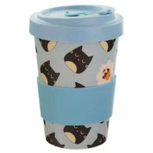 Load image into Gallery viewer, ECO-FRIENDLY Bamboo Cat Pattern Travel Mugs boxed - J and p hats ECO-FRIENDLY Bamboo Cat Pattern Travel Mugs boxed