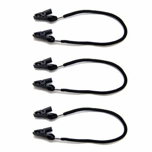 Hat Retainer Hat Leash Windy Clip Holder Black Nylon Strap with Plastic Windproof Clips pack of 3 - J and p hats Hat Retainer Hat Leash Windy Clip Holder Black Nylon Strap with Plastic Windproof Clips pack of 3