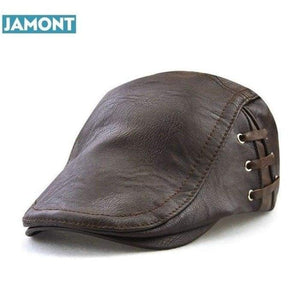 Jamont Pvc Leather Lookalike Fashion Cap With Side Detail-J and p hats -