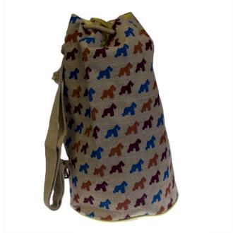 Jute Duffle Bag - Scotty Dog Pattern - J and p hats Jute Duffle Bag - Scotty Dog Pattern