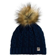 Load image into Gallery viewer, Ladies Heavy Weight Cable Knit Bobble Hats / Detachable Pom Pom - J and p hats Ladies Heavy Weight Cable Knit Bobble Hats / Detachable Pom Pom