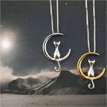 Load image into Gallery viewer, Lovely Cat Moon Necklace The Perfect Present  For A Cat Lover-J and p hats -