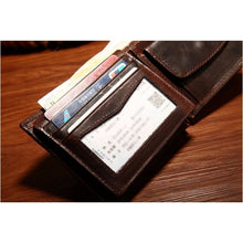 Load image into Gallery viewer, Luxury Men Wallets Cow Leather with Coin Pocket and card holders - J and p hats Luxury Men Wallets Cow Leather with Coin Pocket and card holders