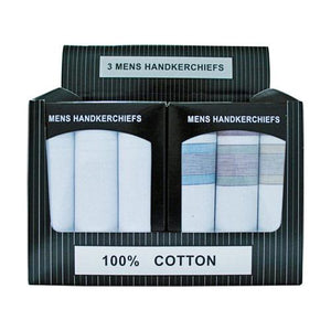 Men’s Handkerchiefs Box Of Three 100% Cotton - J and p hats Men’s Handkerchiefs Box Of Three 100% Cotton