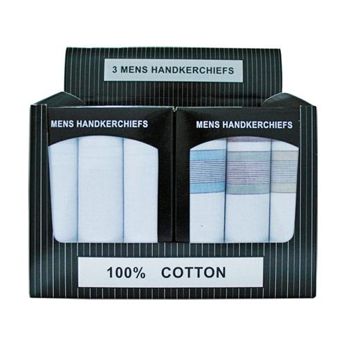Men’s Handkerchiefs Box Of Three 100% Cotton - J and p hats Men’s Handkerchiefs Box Of Three 100% Cotton