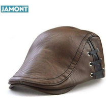 Load image into Gallery viewer, Men&#39;s  Leather look narrow duck bill style cap  Cap-J and p hats -