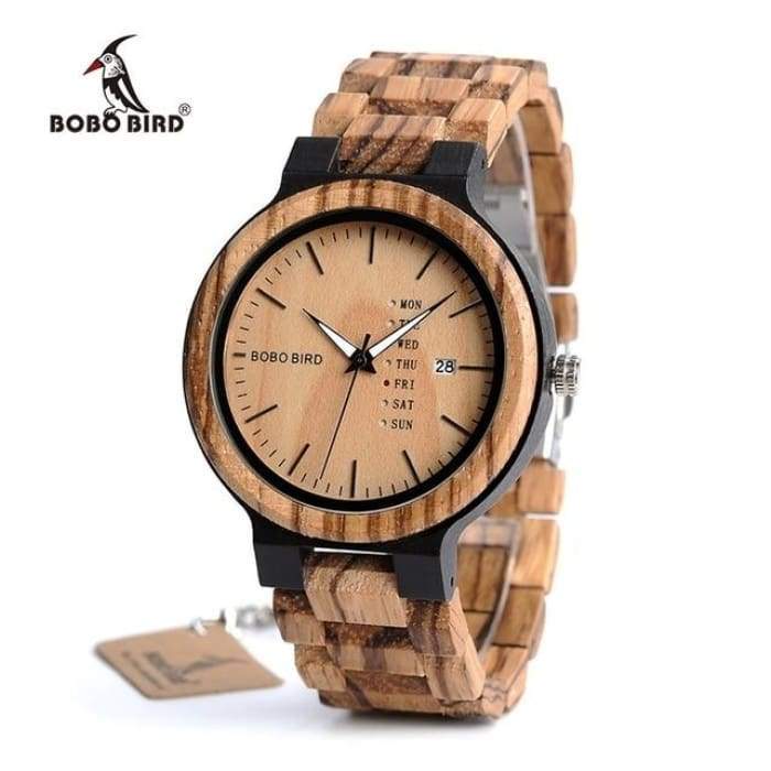 Men’s Watch Auto Date Wooden watch-J and p hats -
