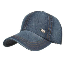 Load image into Gallery viewer, Plain Denim Baseball Cap Unisex One Size Fits All - J and p hats Plain Denim Baseball Cap Unisex One Size Fits All