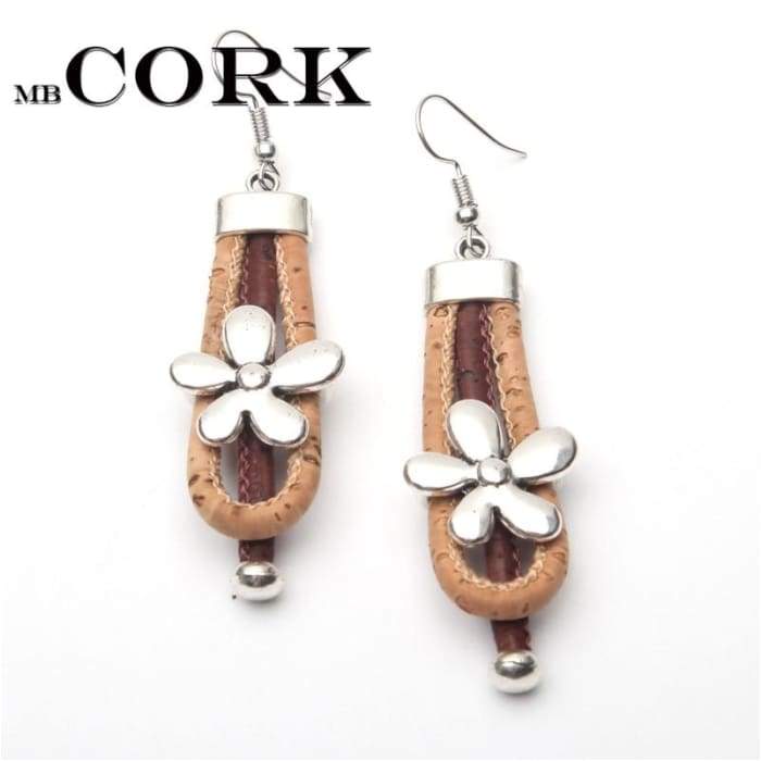 Portugal Cork earring ,natural cork,original cork , brown color , original  flower earring Environment-friendly materials ER-026-J and p hats -
