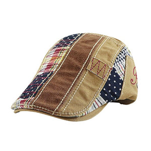 Flat Cap for Men - mens Patchwork Flat Cap