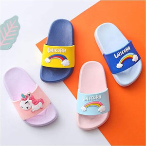 Rainbow Unicorn Sliders Kids Ideal Beach Shoes Anti-skid Choice Of Sizes And Colours - J and p hats Rainbow Unicorn Sliders Kids Ideal Beach Shoes Anti-skid Choice Of Sizes And Colours
