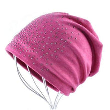 Load image into Gallery viewer, Rhinestone long Beanie Hats For Women choice Solid Colors-J and p hats -