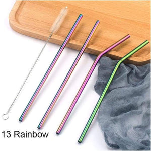 Save Plastic With These Colourful Stainless Steel Straws Reusable Straight or Bent With Cleaner Brush - J and p hats Save Plastic With These Colourful Stainless Steel Straws Reusable Straight or Bent With Cleaner Brush