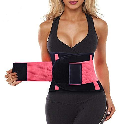 Slimming Body Shaper Band with Dual Adjustable Belly for Fitness Workout, Unisex（Small,Pink） - J and p hats Slimming Body Shaper Band with Dual Adjustable Belly for Fitness Workout, Unisex（Small,Pink）