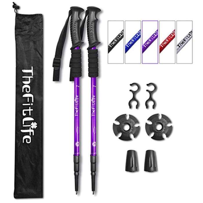 The fit-life  Nordic Walking Trekking Poles - 2 Pack-J and p hats -