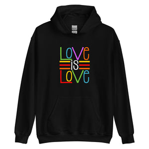 Unisex Love Is Love Hoodie Gay pride | J and p hats 