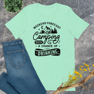 Camping fan t shirt, fun camping t shirt logo | j and p hats