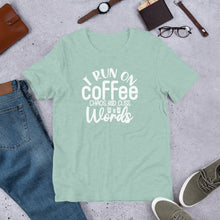 Load image into Gallery viewer, i run on coffee and cuss words Shirt | j and p hats 