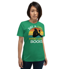 Load image into Gallery viewer, Just a Girl Who Loves  Books - T shirt  - J and P Hats 
